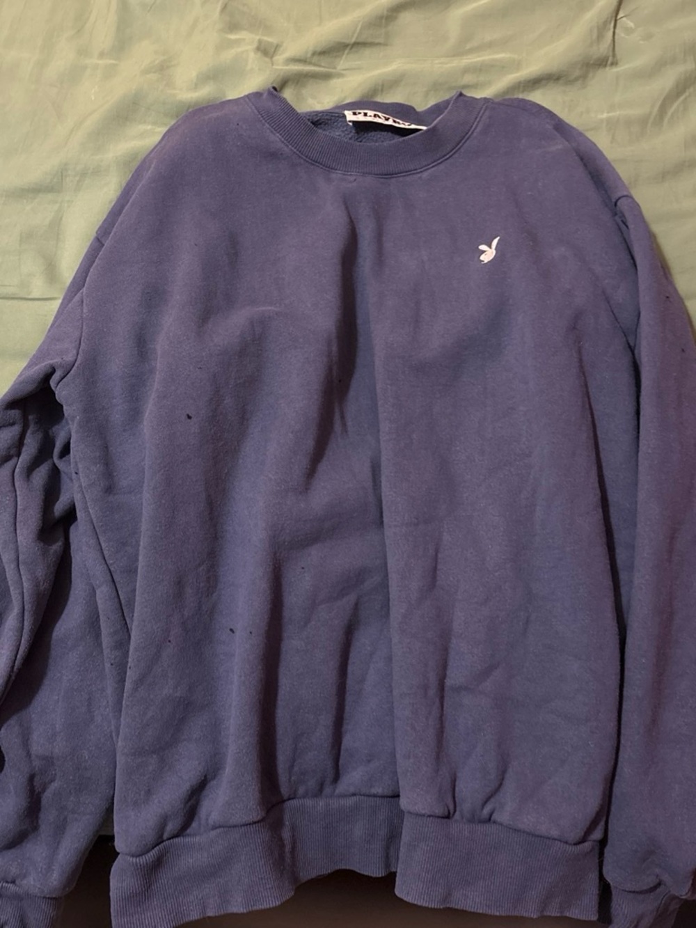 PLAYBOY Navy Crewneck Sweatshirt with Small Logo